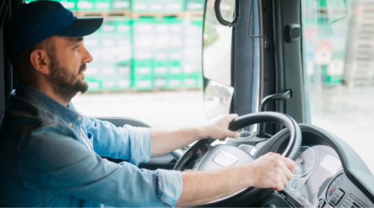 Truck-driver-driving-his-truck